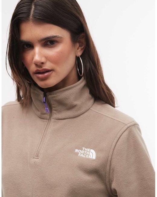 The North Face Brown Glacier Fleece 1/4 Zip Jacket