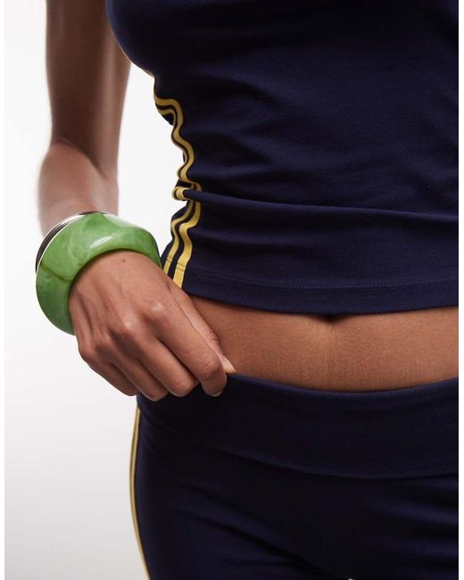 Collusion Blue Low Rise Flared Sporty Track Pant