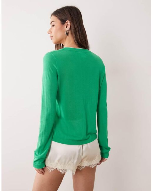 ASOS Green Double Layered Cardigan