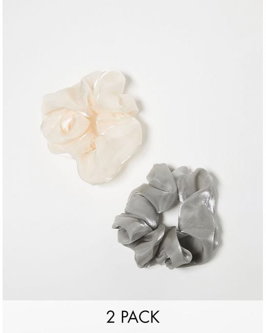 & Other Stories White 2-pack Organza Hair Scrunchies