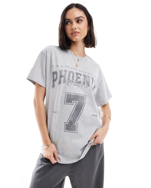 ASOS Gray Oversized T-shirt With Phoenix 7 Graphic