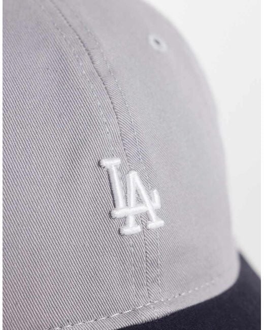 KTZ Gray La Dodgers 9Twenty Mini Logo Contrast Peak Cap