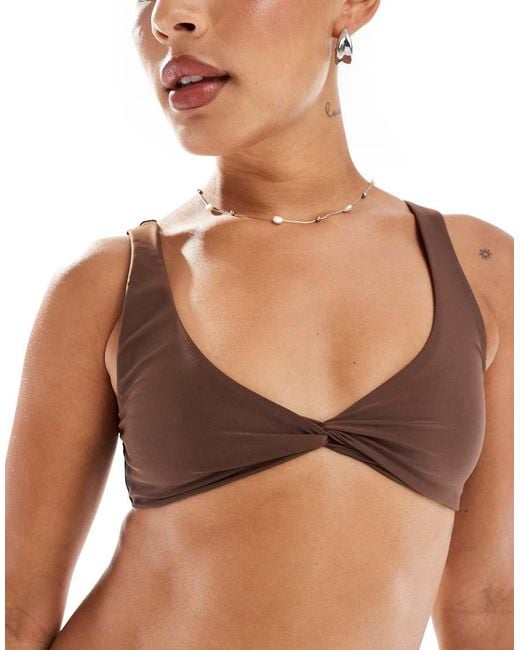 Miss Selfridge Multicolor Twist Front Crop Bikini Top