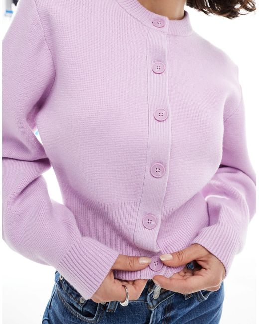 ASOS Purple Shoulder Pad Structured Cardigan