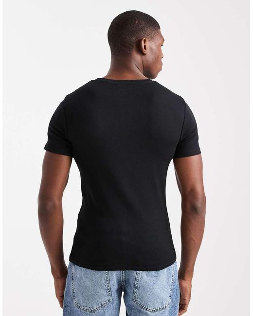 ASOS Black Essentials Muscle Fit T-shirt for men