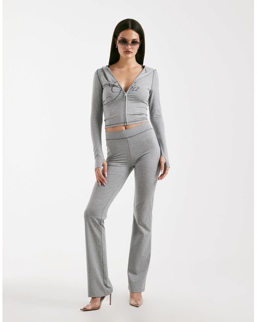 I.AM.GIA White Blare Logo Back Print Contrast Stitch Track Pant Co-ord