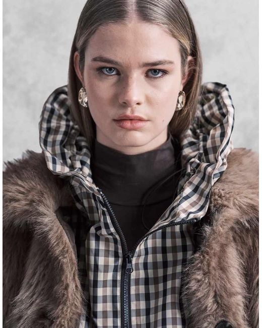 ASOS Gray Hooded Bubble Hem Bomber Jacket