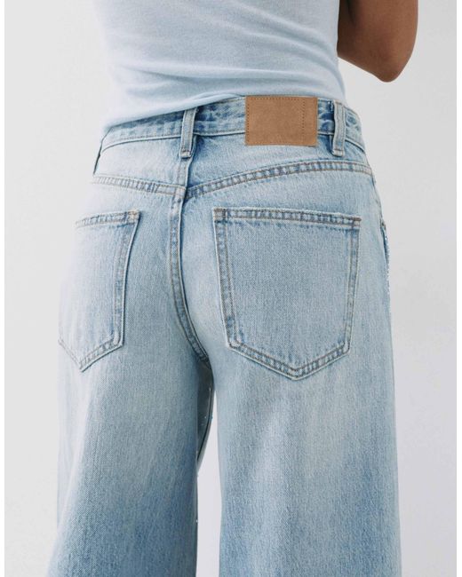 Jean large à strass pâle Pull&Bear en coloris Blue