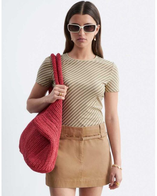 & Other Stories White Low Waist Utility Mini Skirt