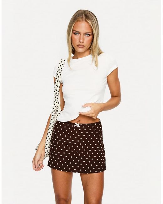 Princess Polly White Tejano Bow Front Mini Skirt