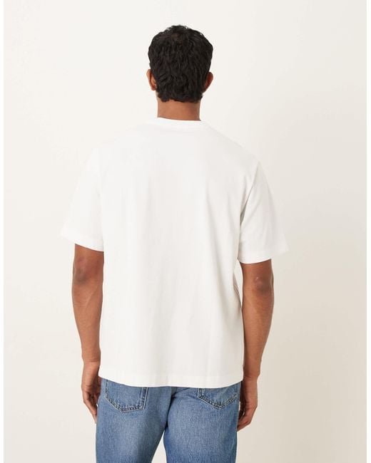 Abercrombie & Fitch White Short Sleeve Chest Logo Premium T-shirt for men