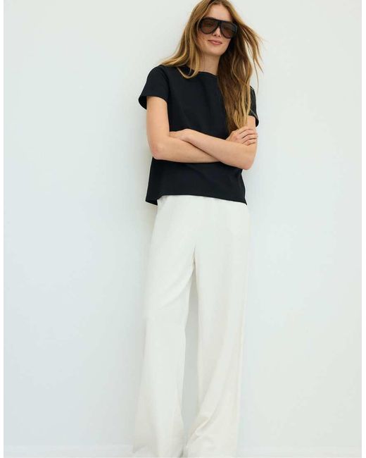 Stradivarius Black Basic Regular Soft-touch T-shirt