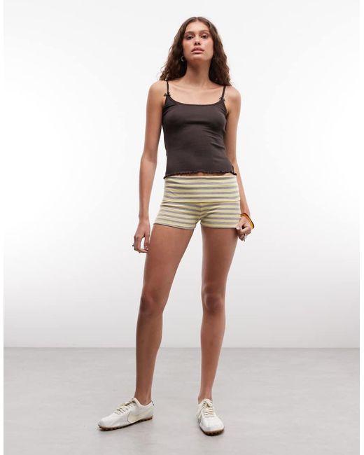 Monki Brown Wide Rib Singlet