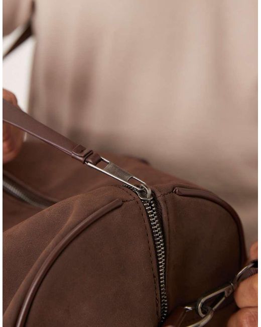 ASOS Brown Faux Suede Holdall Bag for men