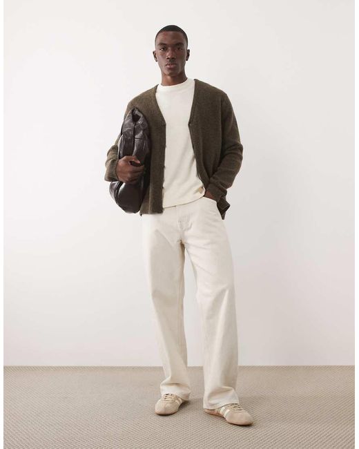 ASOS White Oversized Knitted Vest With Piping Detail for men