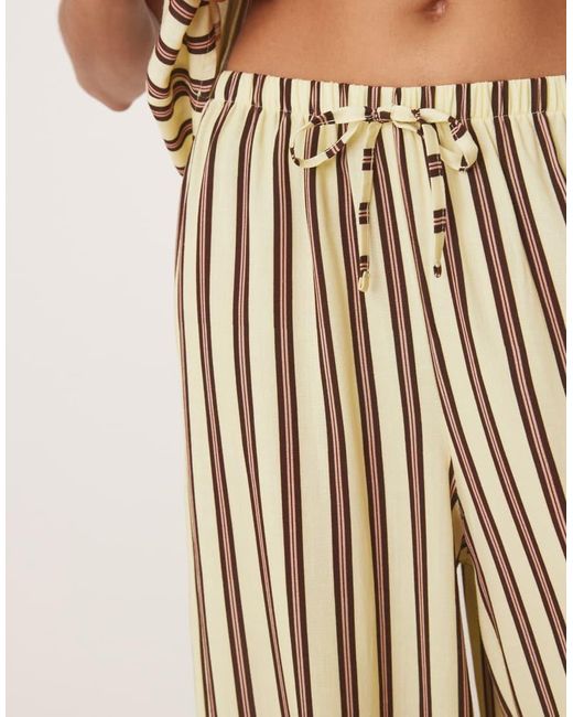 ASOS Natural Linen Blend Pull On Trouser