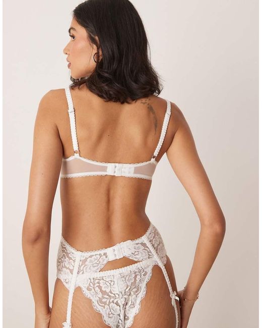 KAT THE LABEL White Agatha Bridal Underwire Bra