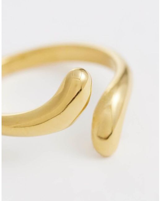 ASOS Metallic Waterproof Stainless Steel Ring With Wrap-around Design