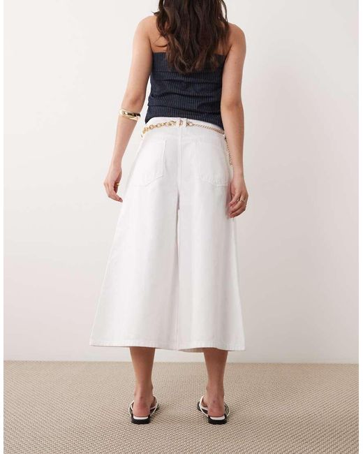 ASOS White Crop Wide Leg Jeans