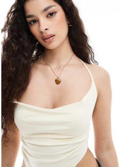 Cotton On White Jordie Cowl Neck Halter