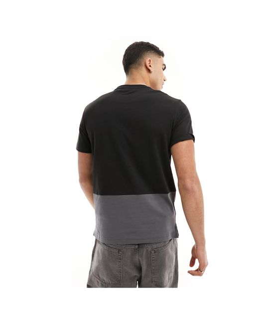 Calvin Klein Black Colour Block Interlock T-shirt for men