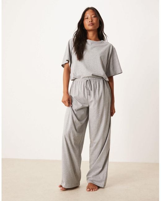 ASOS Natural Asos design petite – mix & match – pyjamahose aus baumwolle