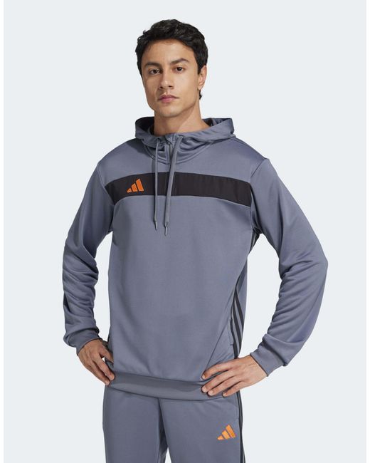 Adidas Originals – tiro 25 essentials – sweat-kapuzenpullover in Blue für Herren
