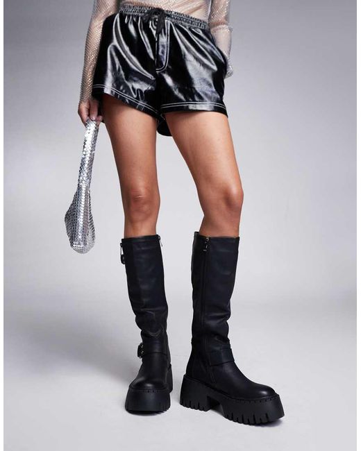 SIMMI Black Simmi London Harli Chunky Biker Boot