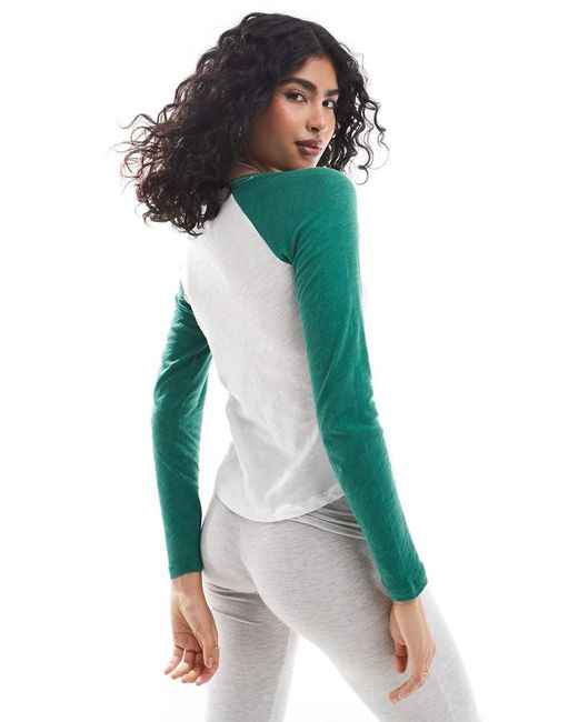 Cotton On Cotton On Raglan Long Sleeve Sleep Top With La Graphic in White Lyst UK