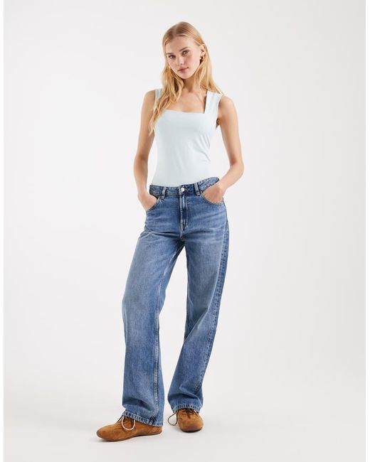 New Look Blue Square Neck Bodysuit