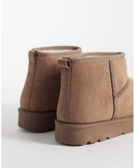 SEQWL Brown Cosy Mini Ankle Boots