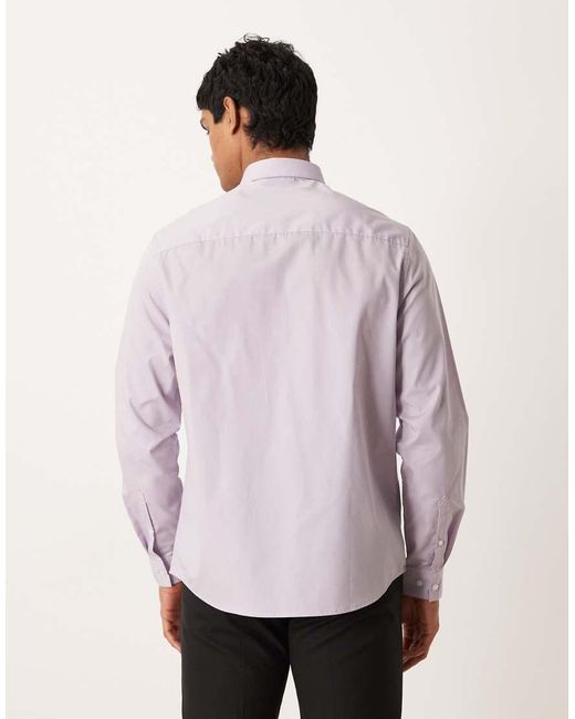 ASOS Purple Formal Easy Iron Poplin Regular Shirt for men