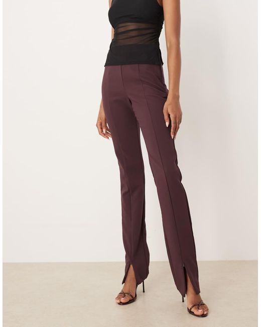 ASOS Brown Tall Tailored Skinny Trousers With Zip Front Detail