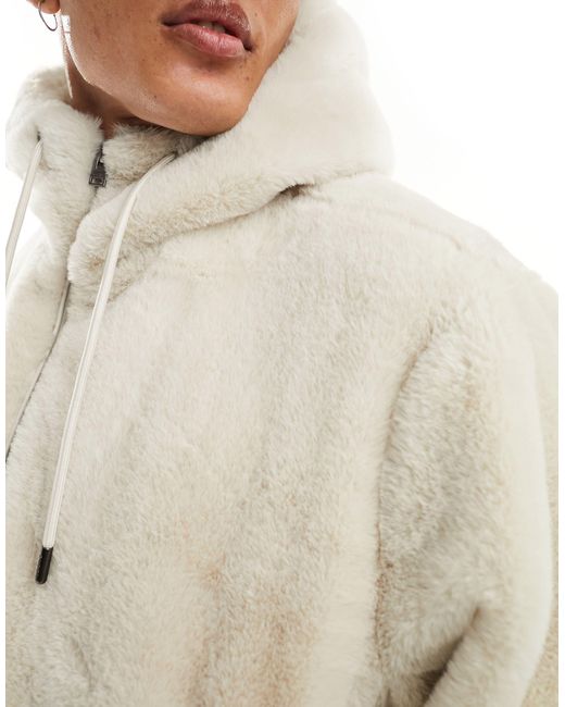 Bershka White Faux Fur Jacket for men