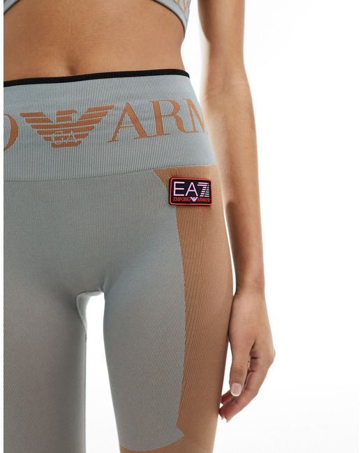 Armani - - leggings color chiaro con logo grande di EA7 in White