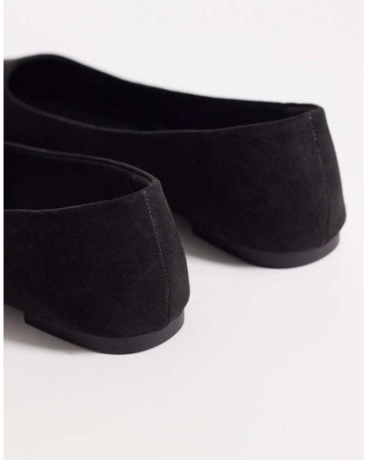 ASOS Black Wide Fit Luck Pointed Ballet Flats