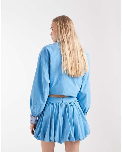 ASOS Blue Paper Touch Poplin Shorts