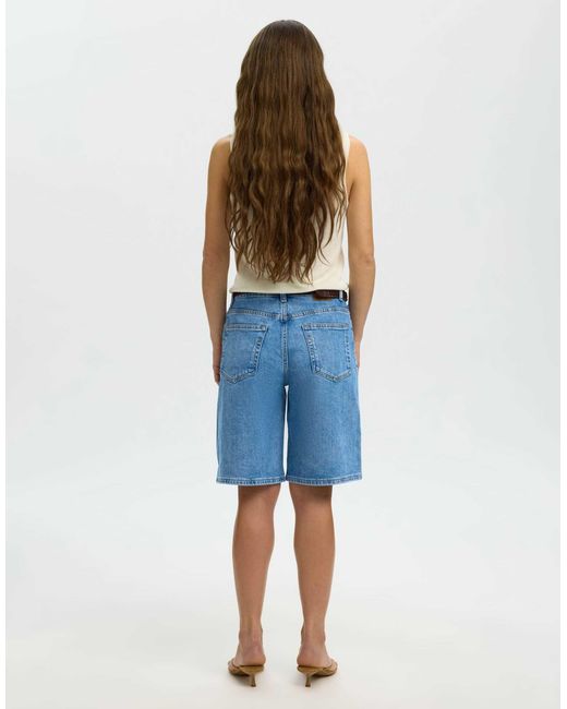 Short en jean - clair SELECTED en coloris Blue