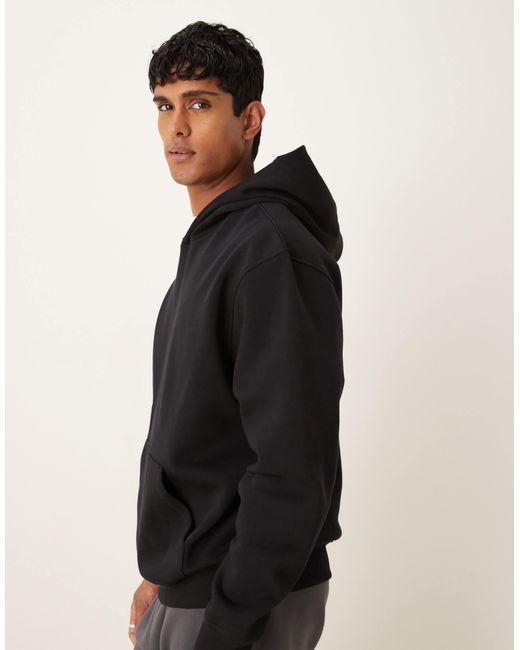 ASOS Black Essentials Relaxed Fit Hoodie for men