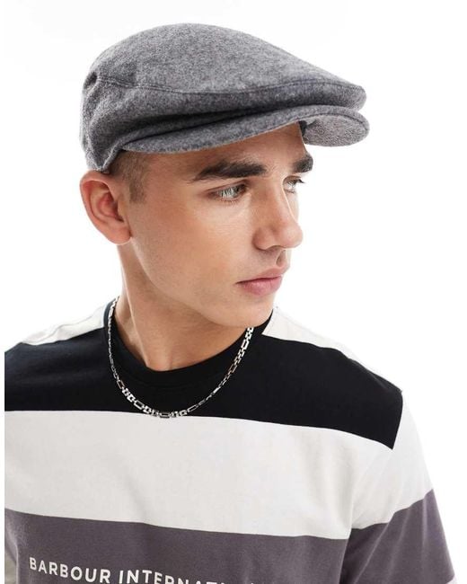 Barbour Black Redshore Flat Cap for men