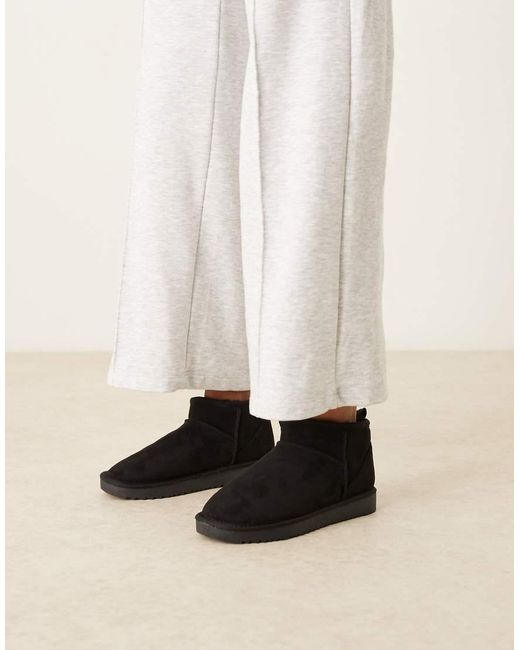 Gina Tricot Natural Faux Suede Boot Slipper