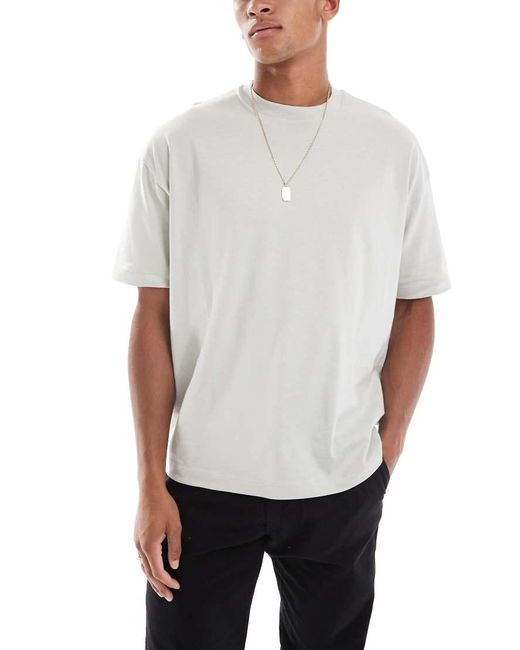 Pack De 3 Camisetas De Color Negro, Verde Y Gris Básicas Extragrandes Con Cuello Redondo De ASOS de hombre de color White