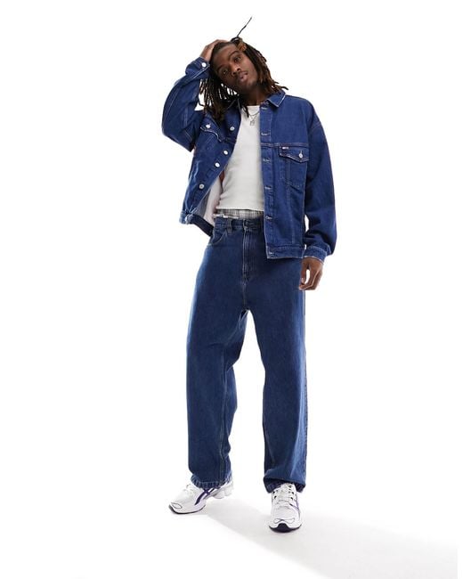 Aiden veste camionneur en jean oversize moyen delave Tommy Hilfiger pour homme en coloris Bleu Lyst