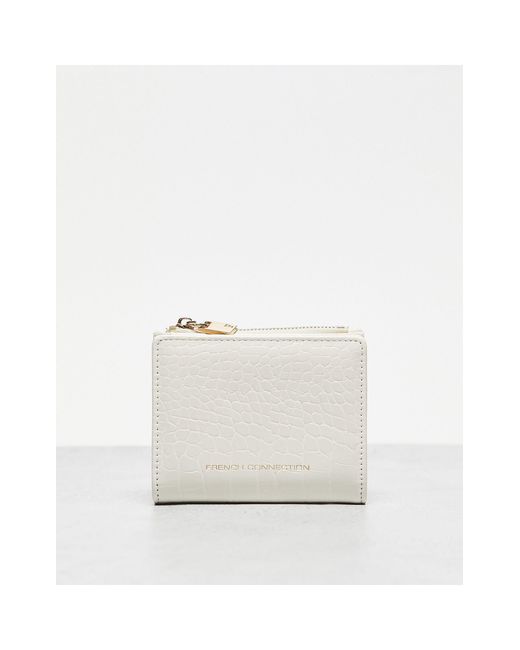 French Connection White Croc Embossed Purse