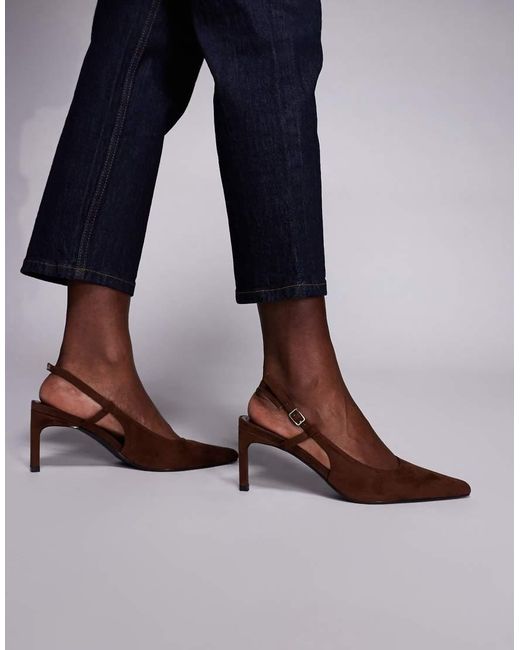 Public Desire Blue Salsa Sling Back Kitten Heels