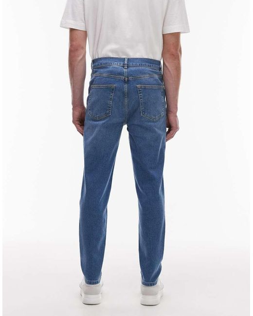 Topman Blue Stretch Taper Jean for men