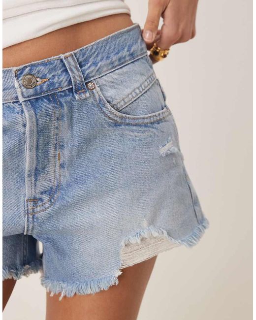 Free People Natural Now Or Never Distressed Denim Shorts