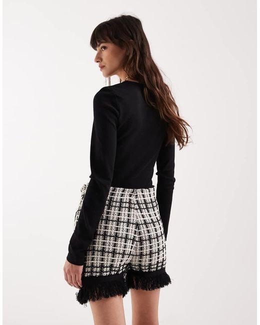 ASOS Black Knitted Tweed Skort Co-ord