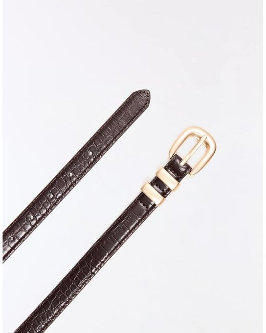Bershka Blue Thin Belt With Buckle