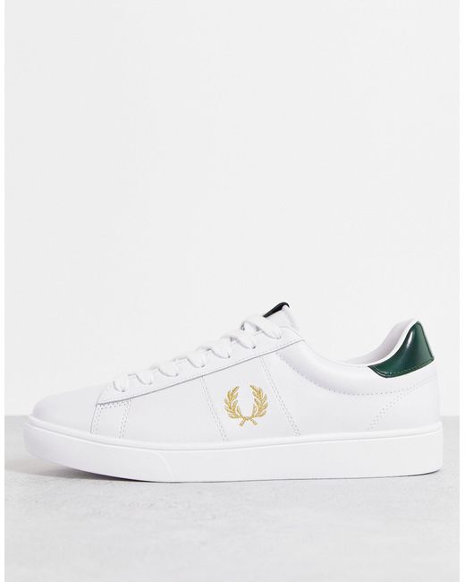 Fred Perry Spencer Leather Tab Trainer in White for Men | Lyst UK